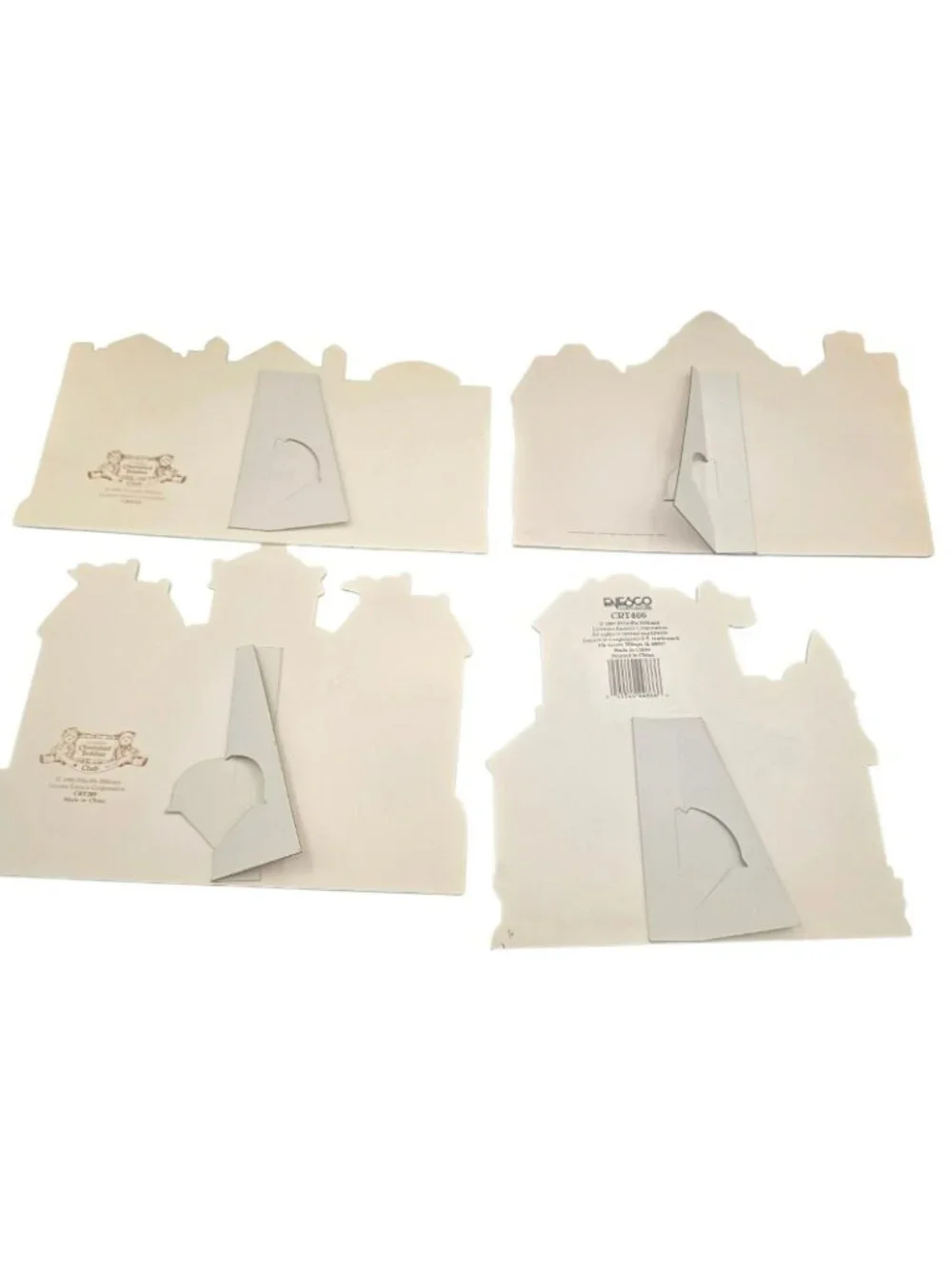 Cherished Teddies Club Town Plaques Set Of 4 Enesco 1994-1997 Vintage Decor